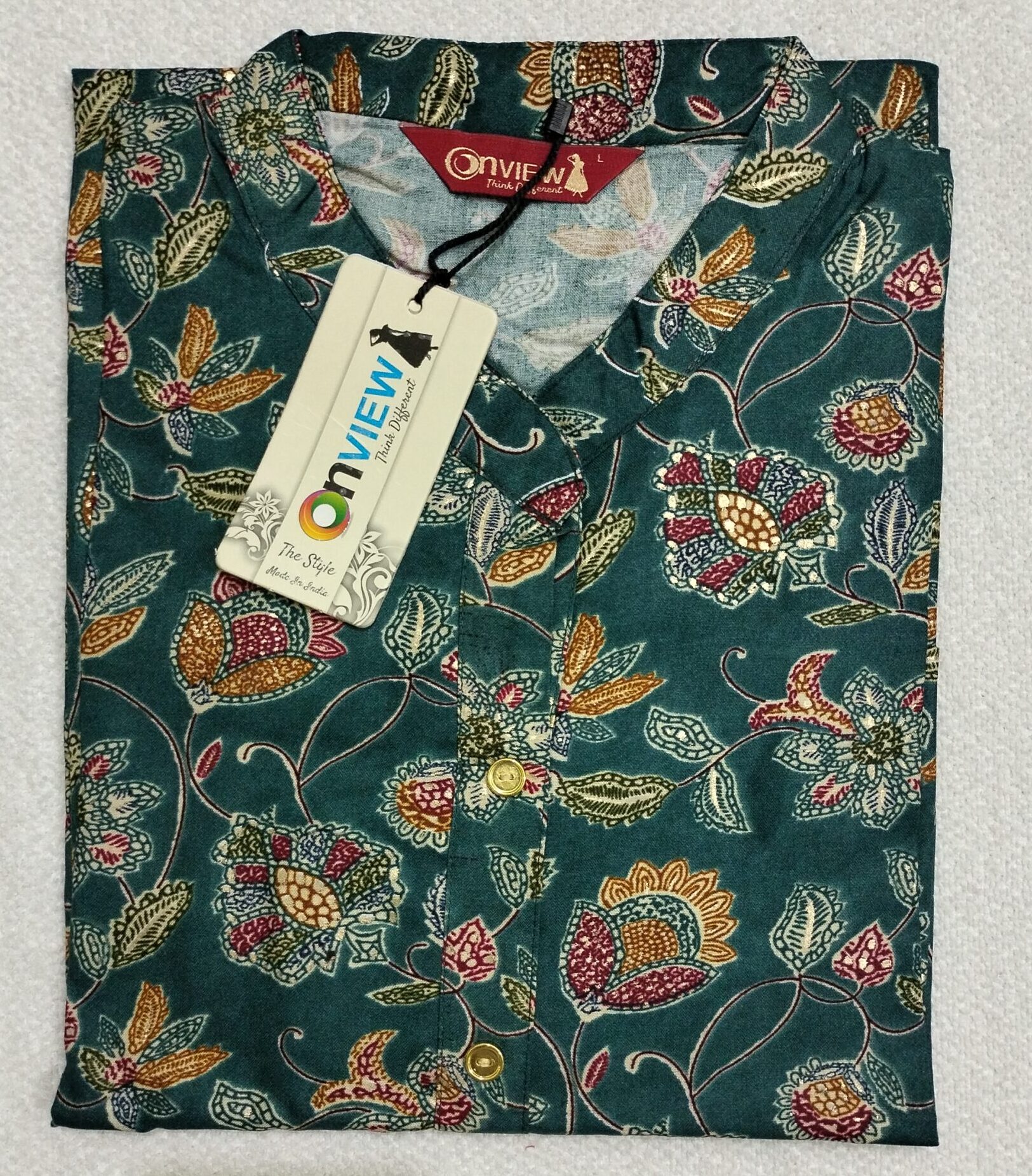 Onview Printed Kurtis - Multi-Color Side Open | Tharmee Fashion | 112 - Image 5