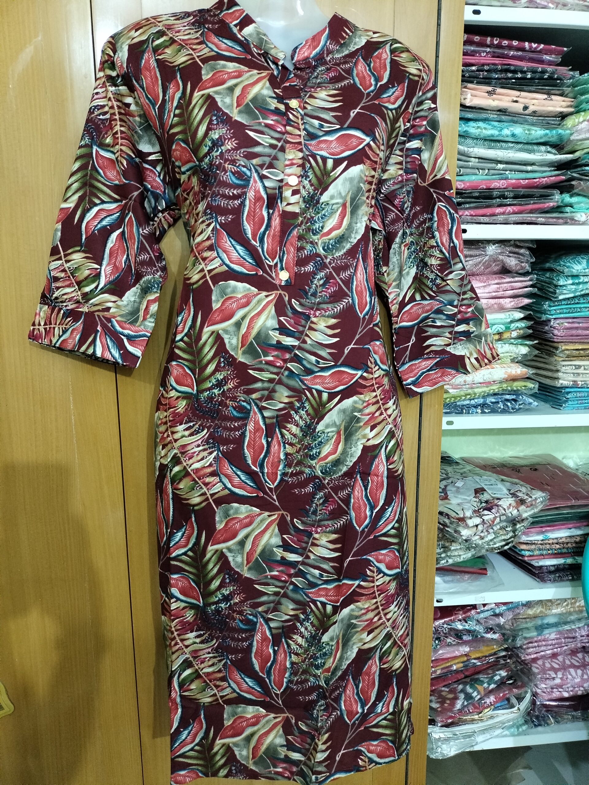 Onview Printed Kurtis - Multi-Color Side Open | Tharmee Fashion | 114