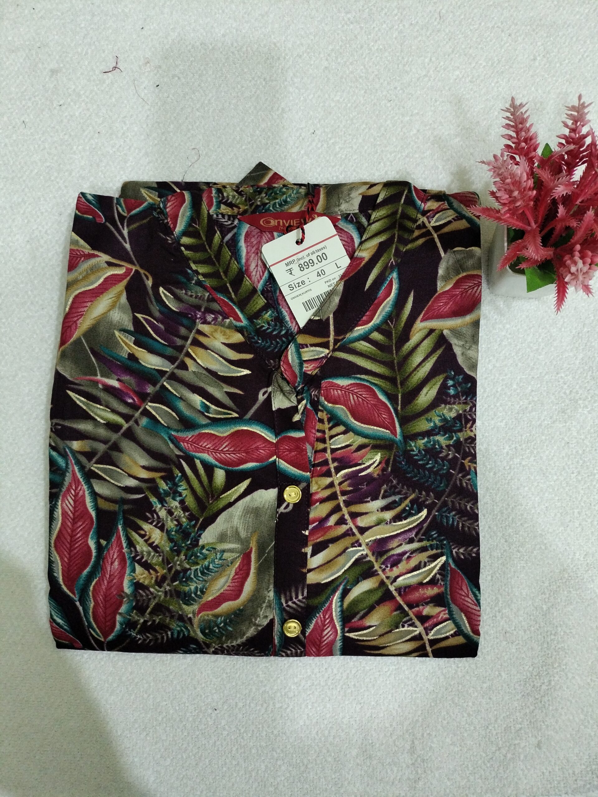 Onview Printed Kurtis - Multi-Color Side Open | Tharmee Fashion | 114 - Image 4